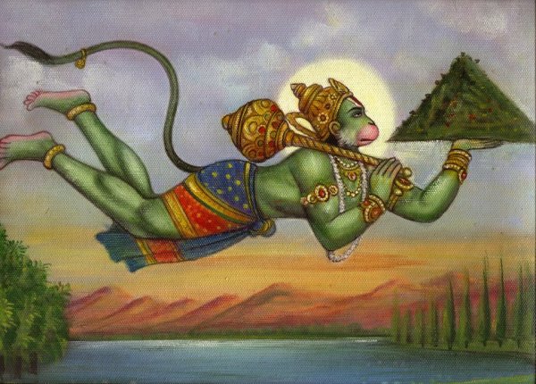 hanuman with hill