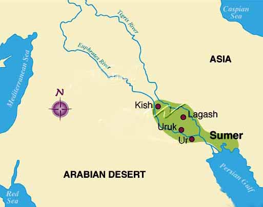 sumermap2 in modern Iraq