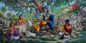 Krishna-and-Balaram-on-top-of-Govardhan-hill