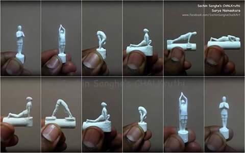 surya namaskar on chalk piece