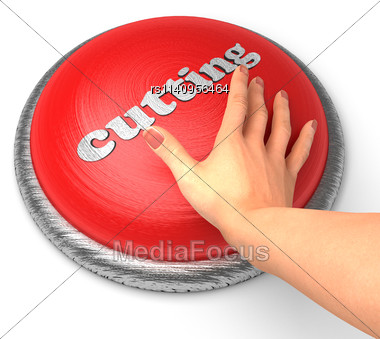 Word Cutting On Button With Hand Pushing