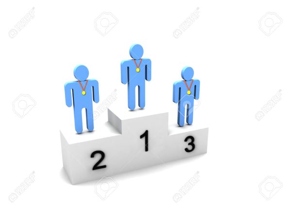 Logo Three people on podium