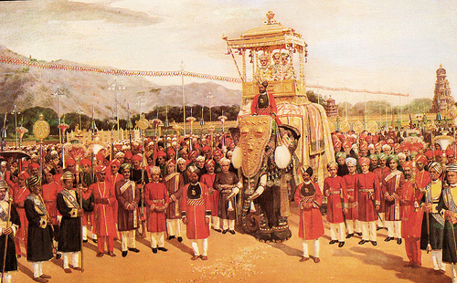 Mysore Palace - Dasara procession mural